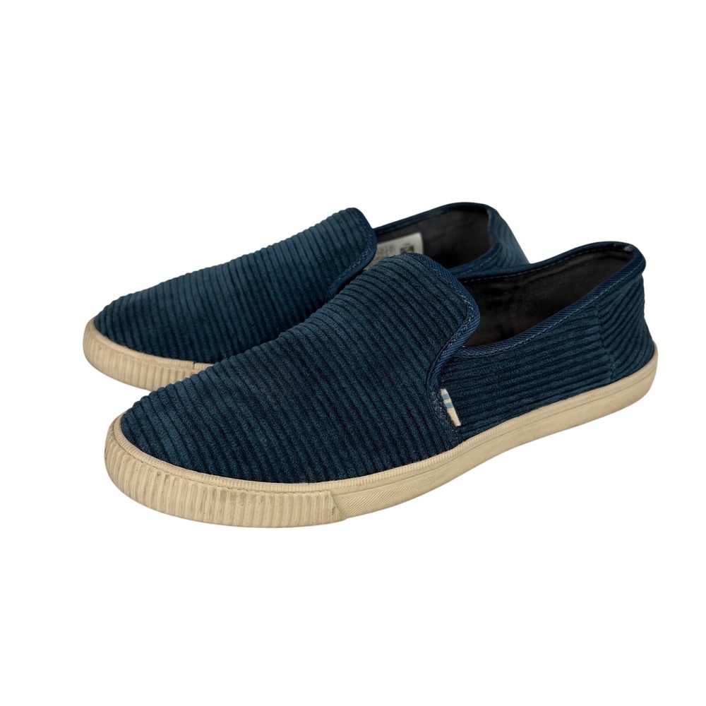 TOMS Slip On Sneakers Womens 6‎ UK 4 Corduroy Low Top Navy Blue Casual Summer